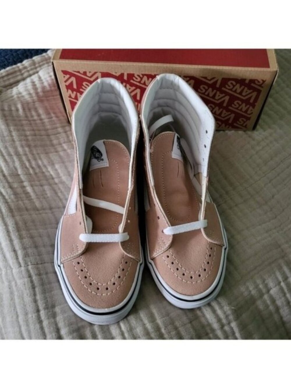 Vans Sk8 Hi Classic Women Size 5 Mahogany Rose and True White 0826 - Picture 3 of 9